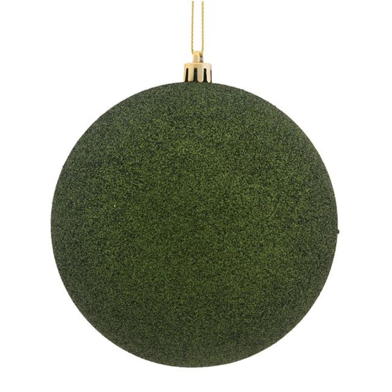 4.75 in. MossGreen Glitter Drilled Christmas Ornament Ball - 4 per Bag